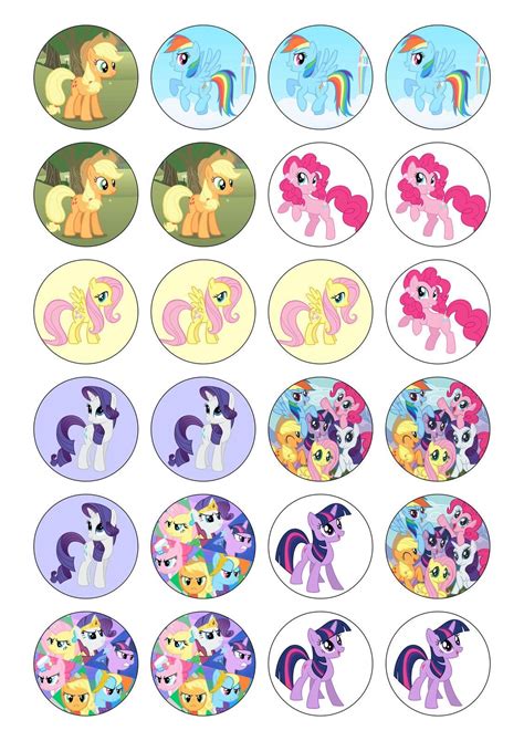 Printable My Little Pony Cupcake Toppers
